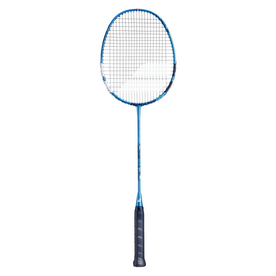 Blå och vit Babolat Satelite Rise badmintonracket